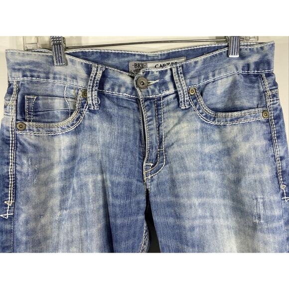 BKE Carter Distressed Faded Denim Jeans Tag Says 29 Long Men’s 32x32 Actual Size - Picture 3 of 11